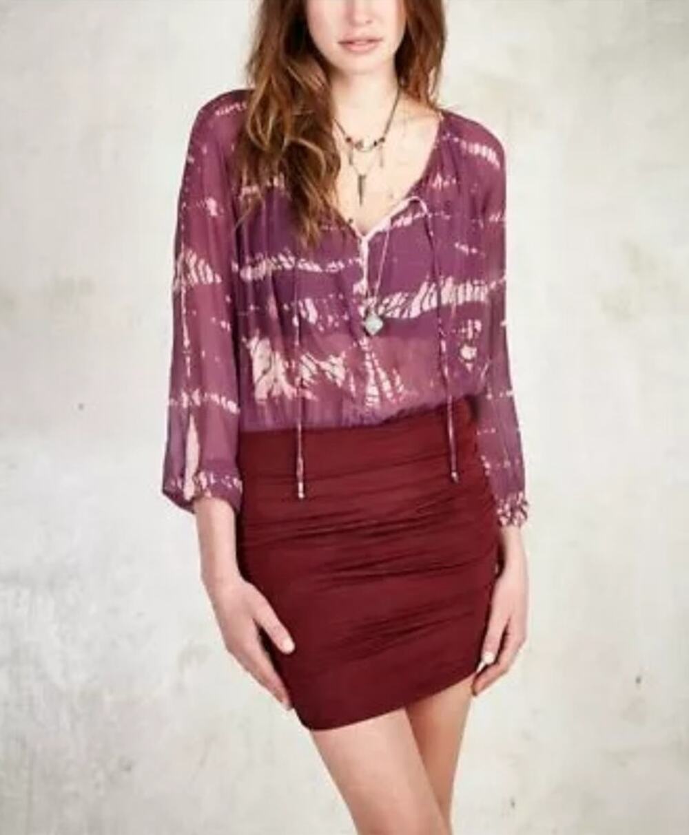 Gypsy05 Global Village Purple Tie DyeSilk Dress Medium